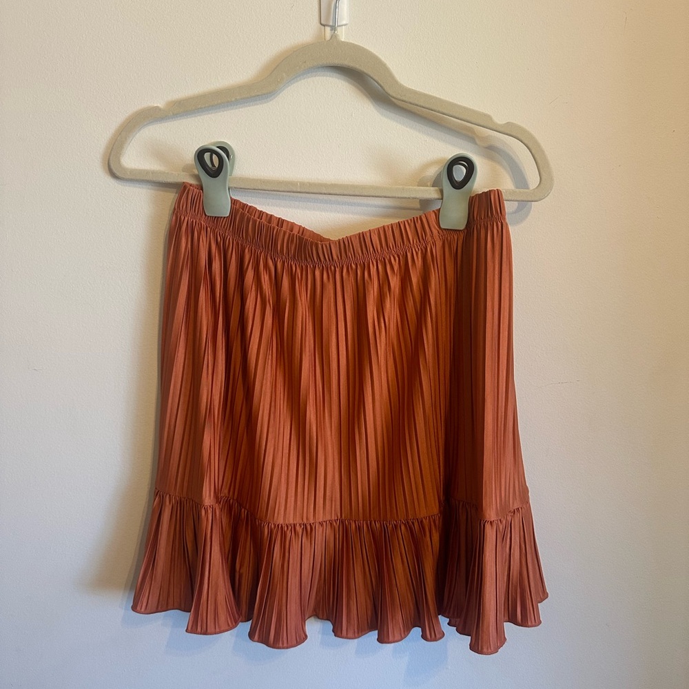Pleated Rust Skirt